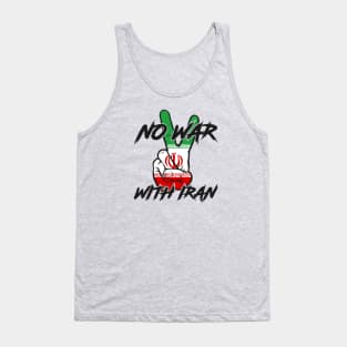 No War With Iran Peace Sign Tank Top